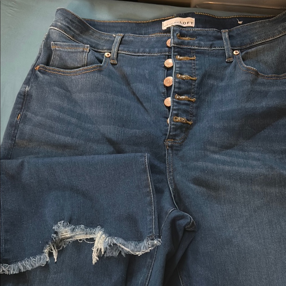 LOFT High-Waisted Button-Fly Jeans